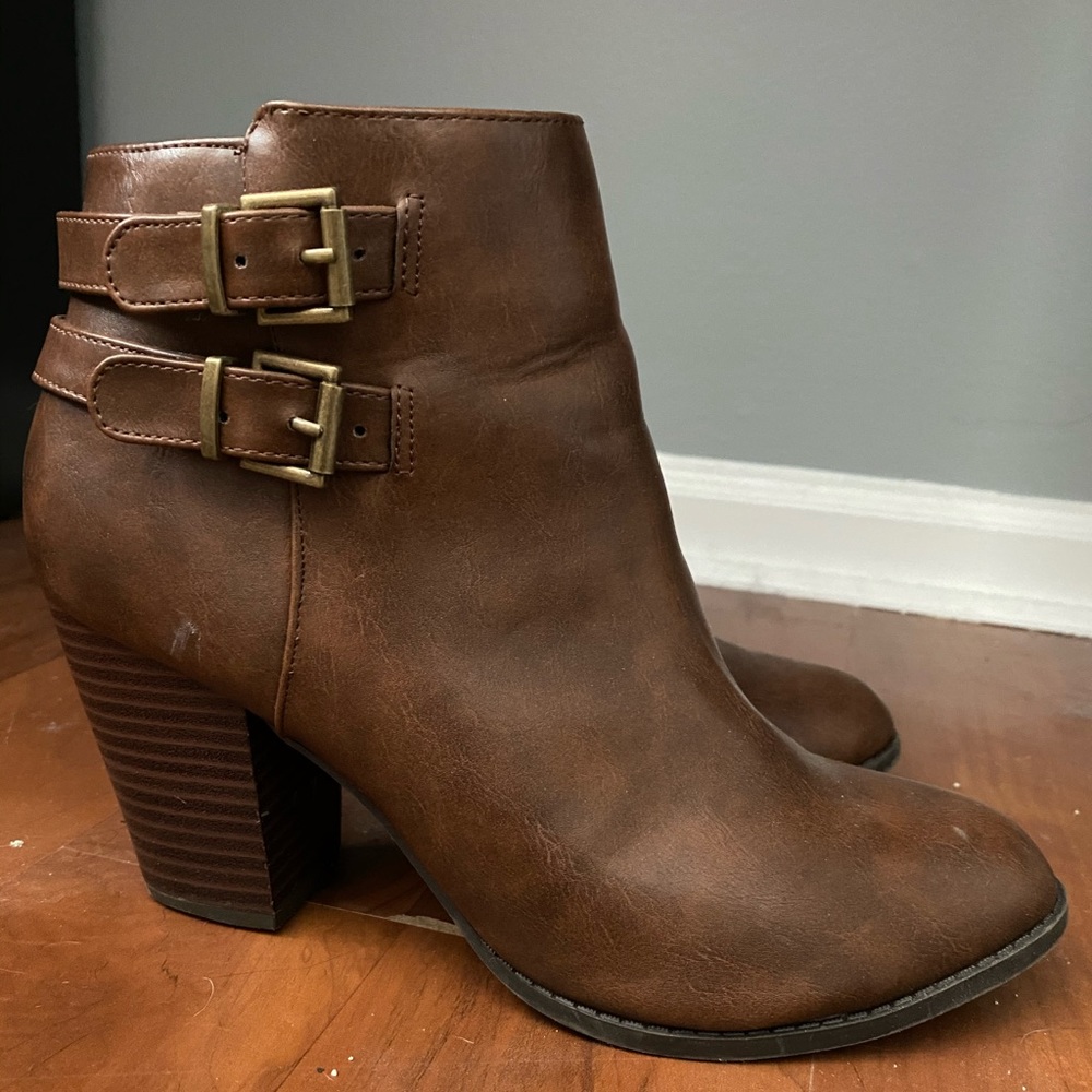Brown Heeled Ankle Booties
